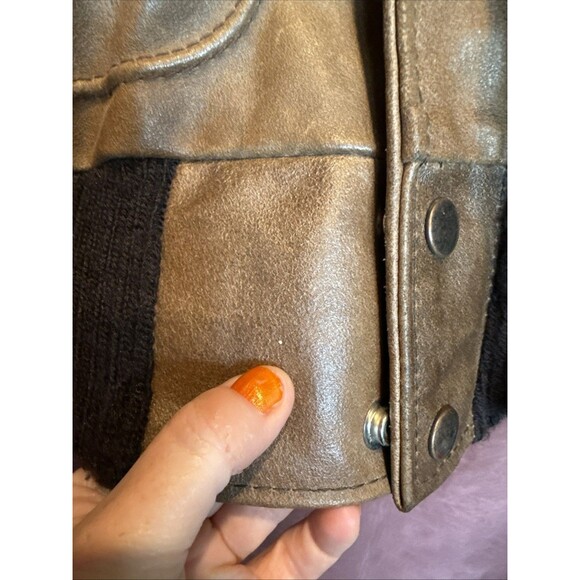 Vintage 60s 70s Leather Bomber Jacket Military Patches USAF Air Force Military - Picture 13 of 16